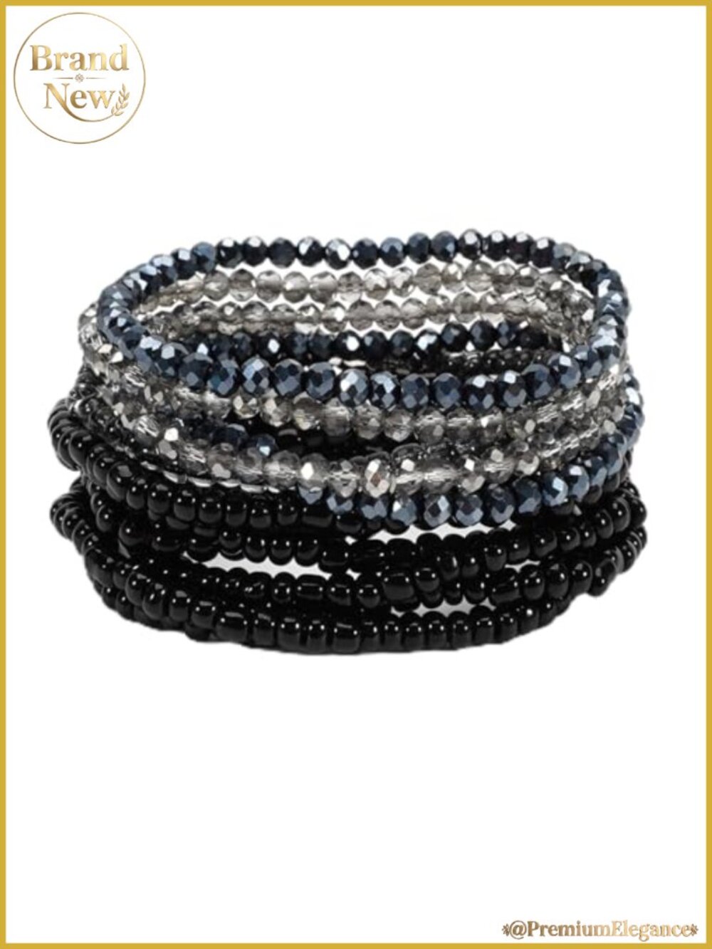 12 Pcs Bohemian Stackable Stretch Bracelets Resin Beaded BFF Friendship Elastic